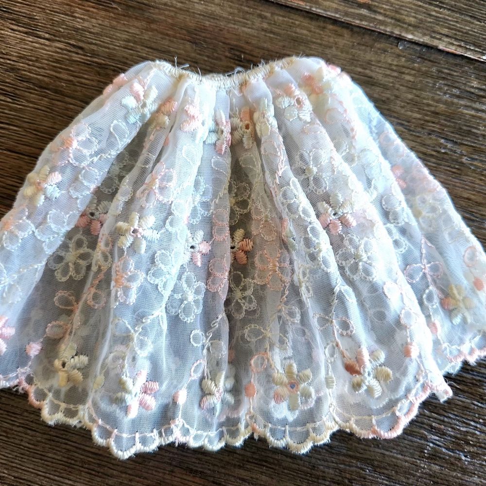 Vintage 1959-63 Barbie Floral Petticoat Lace Skirt /Replacement Piece